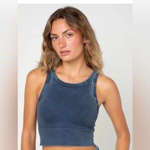 Vintage Chevron Hi-neck Crop Niki Biki